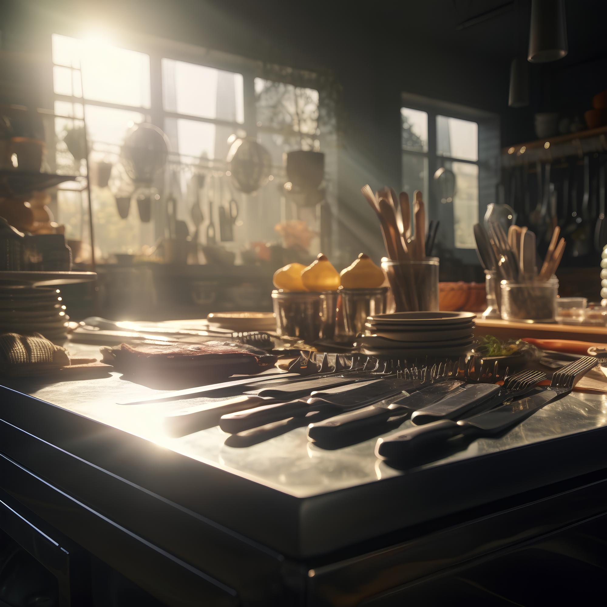 Interior of training kitchen with elegant setup